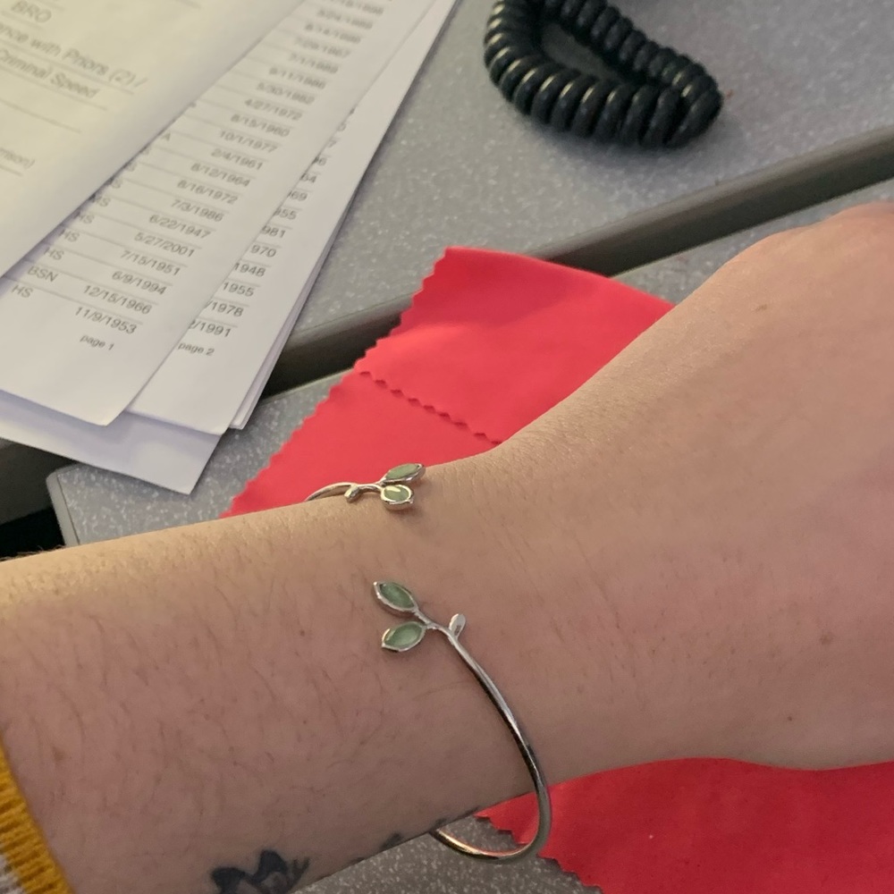 Sterling Silver Leaf Cuff -Adjustable - image 6